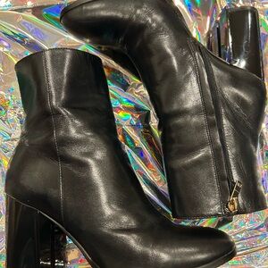 Brielle Leather Coach Bootie Black 7.5B